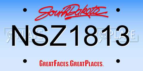 NSZ1813 South Dakota License Plate