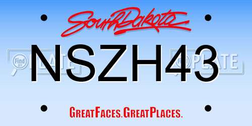 NSZH43 South Dakota License Plate