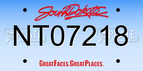 NT07218 South Dakota License Plate