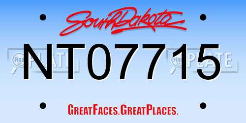NT07715 South Dakota License Plate