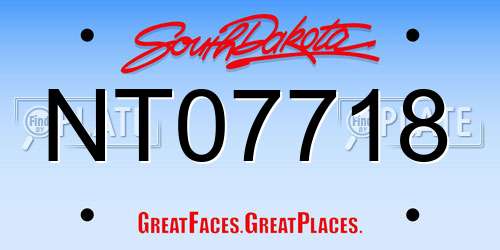 NT07718 South Dakota License Plate