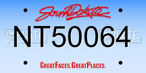 NT50064 South Dakota License Plate