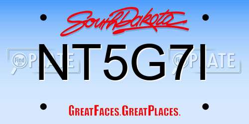 NT5G7I South Dakota License Plate