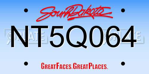 NT5Q064 South Dakota License Plate