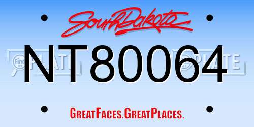 NT80064 South Dakota License Plate