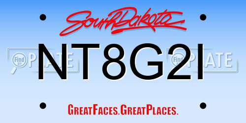 NT8G2I South Dakota License Plate