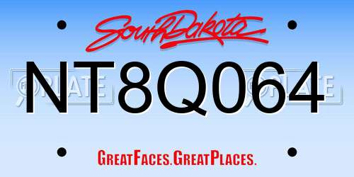 NT8Q064 South Dakota License Plate