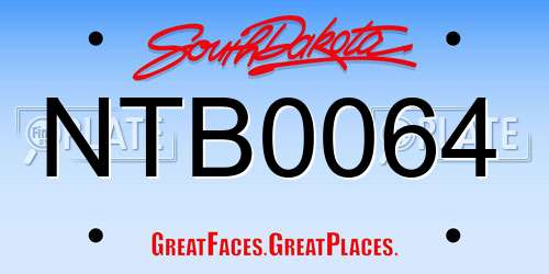 NTB0064 South Dakota License Plate