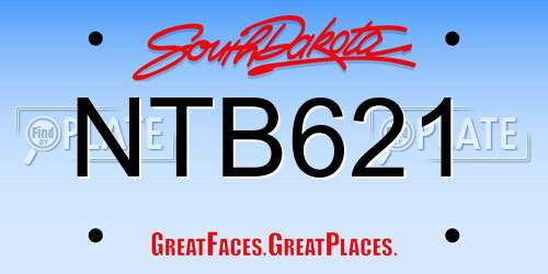 NTB621 South Dakota License Plate