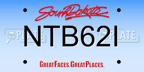 NTB62I South Dakota License Plate