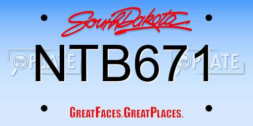 NTB671 South Dakota License Plate