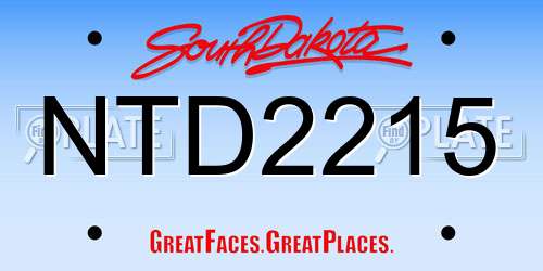 NTD2215 South Dakota License Plate