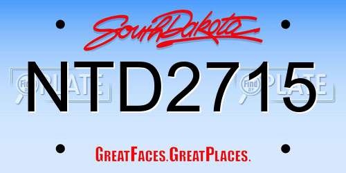 NTD2715 South Dakota License Plate