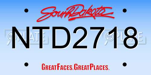 NTD2718 South Dakota License Plate