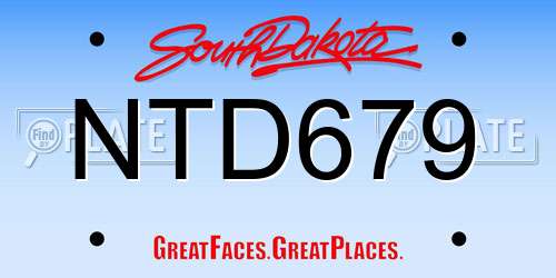 NTD679 South Dakota License Plate
