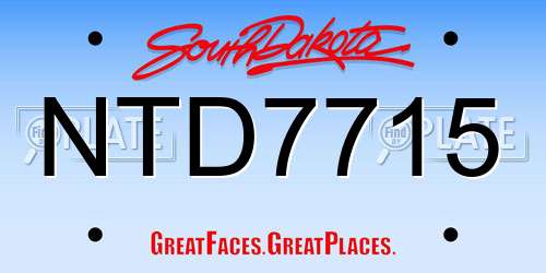 NTD7715 South Dakota License Plate