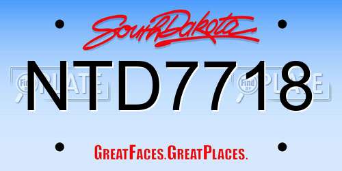 NTD7718 South Dakota License Plate