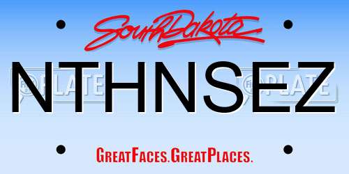 NTHNSEZ South Dakota License Plate