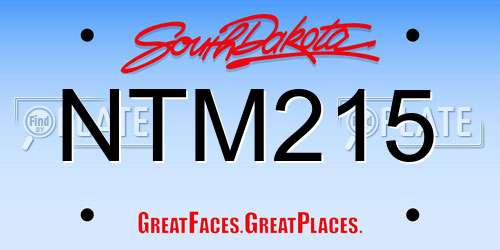 NTM215 South Dakota License Plate
