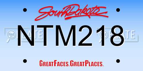 NTM218 South Dakota License Plate