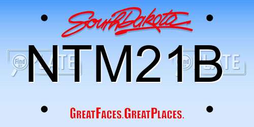 NTM21B South Dakota License Plate