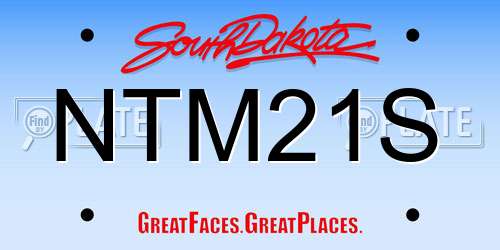 NTM21S South Dakota License Plate