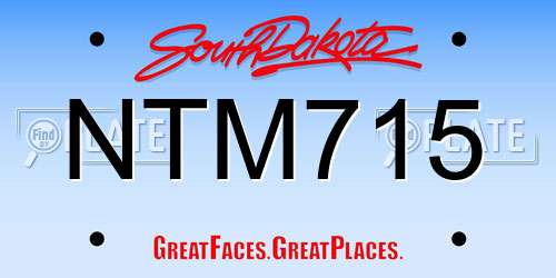 NTM715 South Dakota License Plate