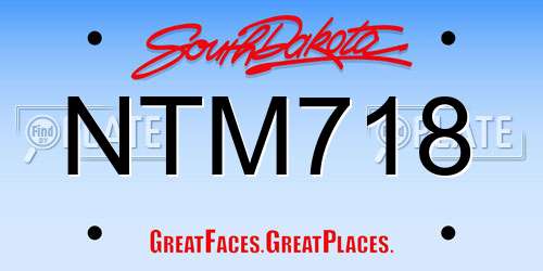 NTM718 South Dakota License Plate