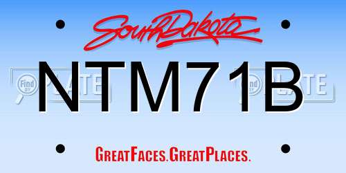 NTM71B South Dakota License Plate