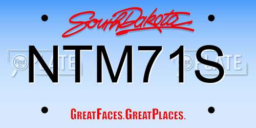 NTM71S South Dakota License Plate