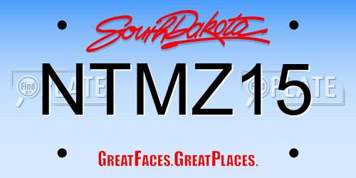 NTMZ15 South Dakota License Plate
