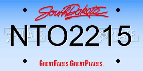 NTO2215 South Dakota License Plate