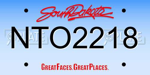 NTO2218 South Dakota License Plate