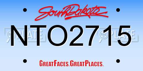 NTO2715 South Dakota License Plate