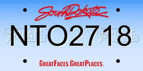NTO2718 South Dakota License Plate