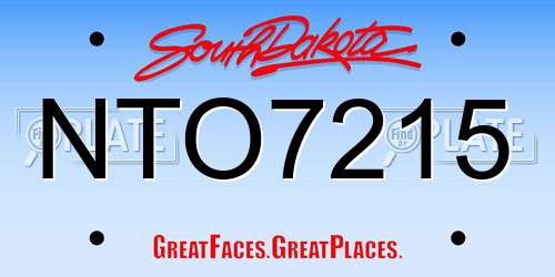 NTO7215 South Dakota License Plate