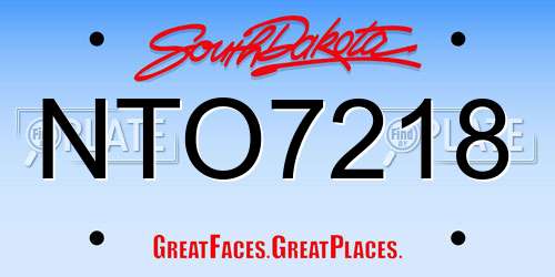 NTO7218 South Dakota License Plate