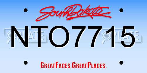 NTO7715 South Dakota License Plate