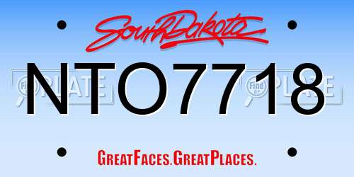 NTO7718 South Dakota License Plate
