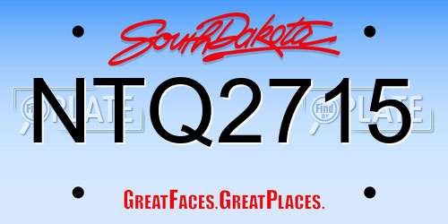 NTQ2715 South Dakota License Plate