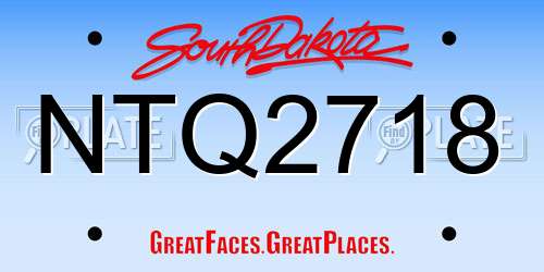 NTQ2718 South Dakota License Plate