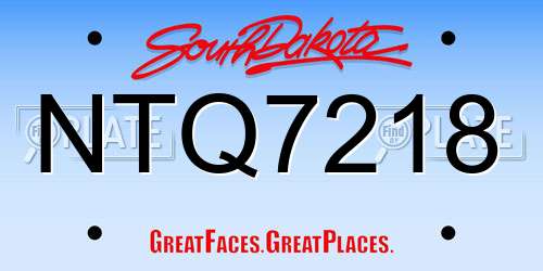 NTQ7218 South Dakota License Plate