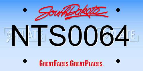 NTS0064 South Dakota License Plate