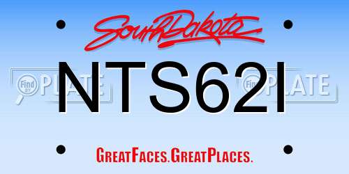 NTS62I South Dakota License Plate