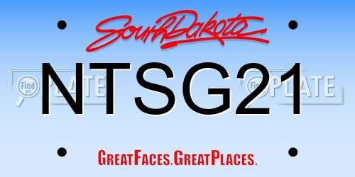 NTSG21 South Dakota License Plate