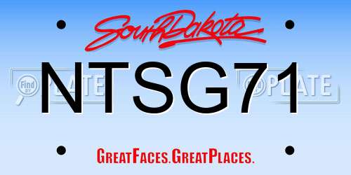 NTSG71 South Dakota License Plate