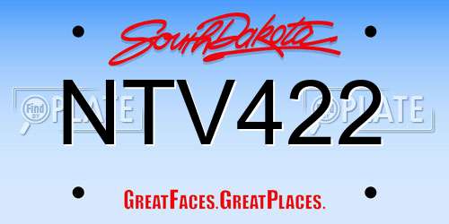 NTV422 South Dakota License Plate