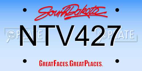 NTV427 South Dakota License Plate