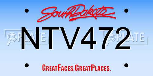 NTV472 South Dakota License Plate