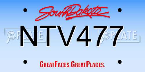 NTV477 South Dakota License Plate